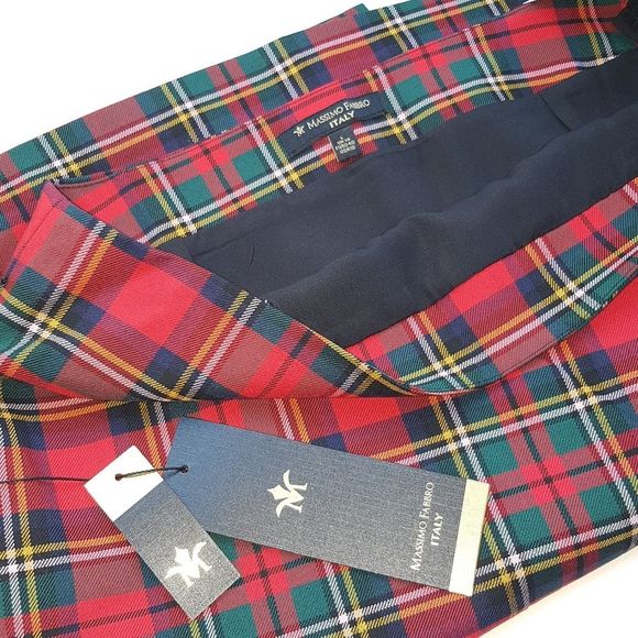 MASSIMO FABBRO ITALY *NWT* Red Tartan Mini Skirt/Kilt. Size Medium - Picture 2 of 11